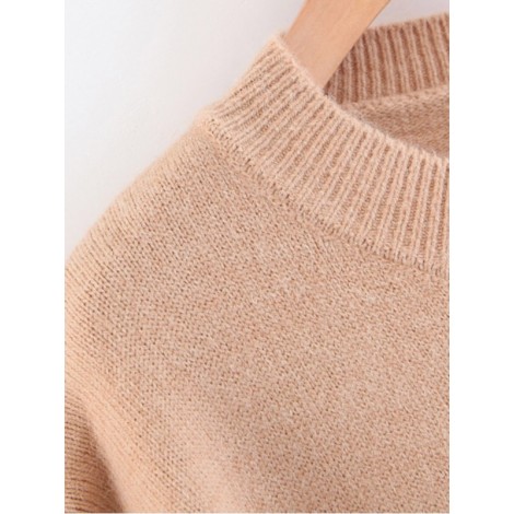 Solid Drop Shoulder Sweater Dress