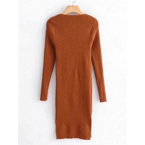 Slit Side Sweater Dress