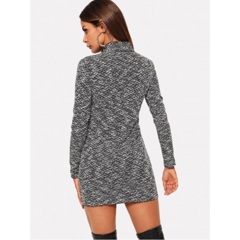 Lace-Up Front Sweater Dress