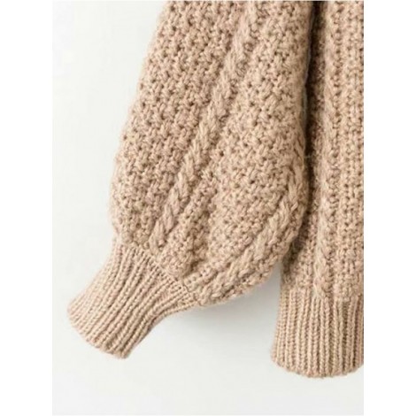 Drop Shoulder Cable Knit Cardigan